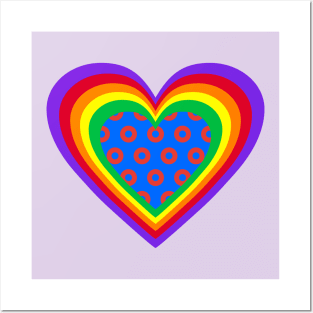 Phish Donuts Heart with Pride Rainbow Posters and Art